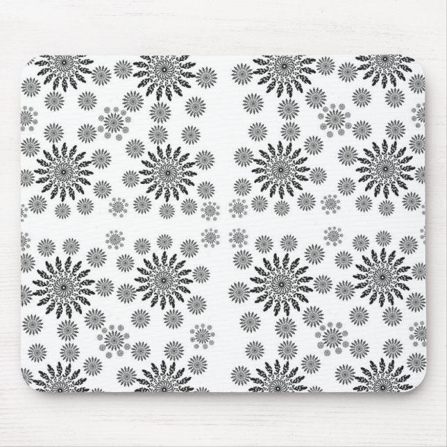 Tapis De Souris ​Monochrome Mandala Symphony: Modern Geometric Pat (Devant)