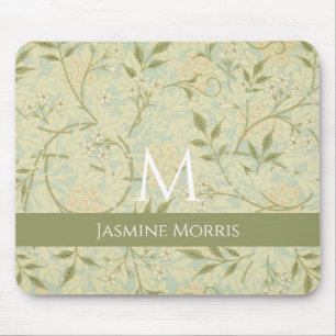 Tapis De Souris Monogram Morris Jasmine Vintage Floral Nom personn