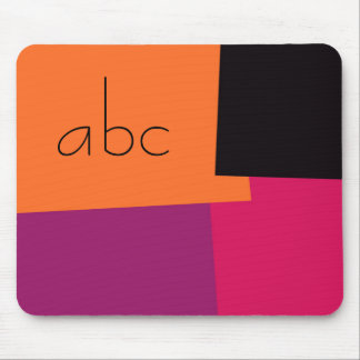 Tapis De Souris Monogramme à motif géométrique de couleur rétro mo