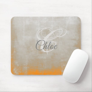 Tapis De Souris monogramme Abstrait gris orange