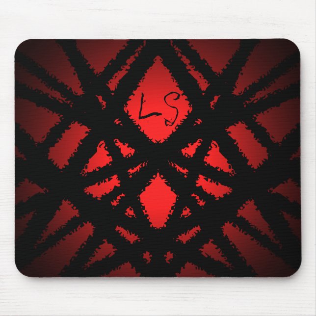 Tapis De Souris Monogramme abstrait symétrique (Devant)