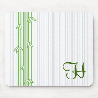 Tapis De Souris Monogramme avec l'arrière - plan en bambou -