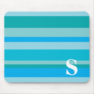Tapis De Souris Monogramme avec un arrière - plan rayé coloré - S