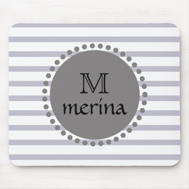 Tapis De Souris Monogramme Black Gold strié Cercle (Devant)