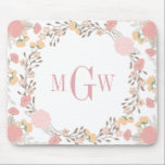 Tapis De Souris Monogramme botanique assez floral Mousepad<br><div class="desc">Peu de Bayleigh.</div>