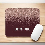 Tapis De Souris Monogramme Bourgogne Rose rose rose rose Parties s<br><div class="desc">Rose Gold - Pink and Burgundy Faux Parties scintillant Sparkle élégant et moderne chic tendance luxueux monogramme Pad de souris. Ce monogramme - ajoutez votre propre nom customisé mousepad peut être mis à jour avec votre nom.</div>