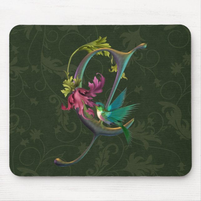 Tapis De Souris Monogramme C de colibri (Devant)