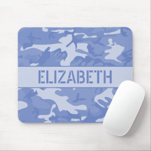 Tapis De Souris Monogramme Camouflage Bleu