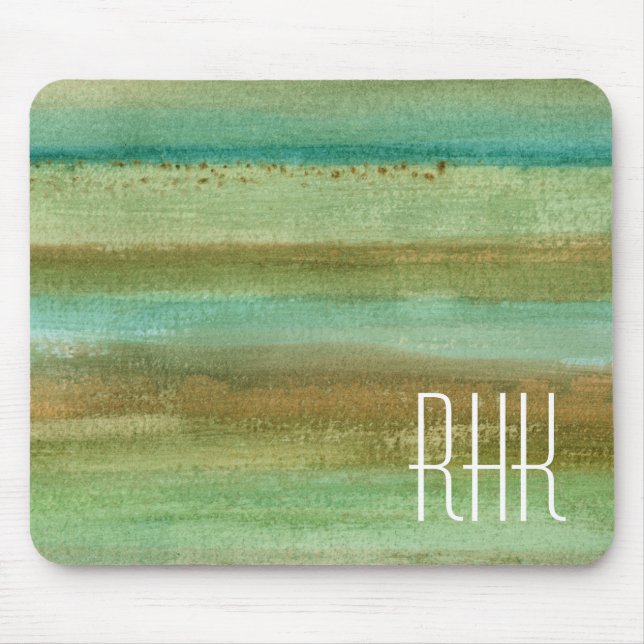 Tapis De Souris Monogramme | Champs au printemps I (Devant)