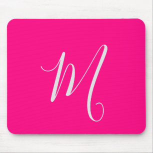 Tapis De Souris monogramme chic rose chaud