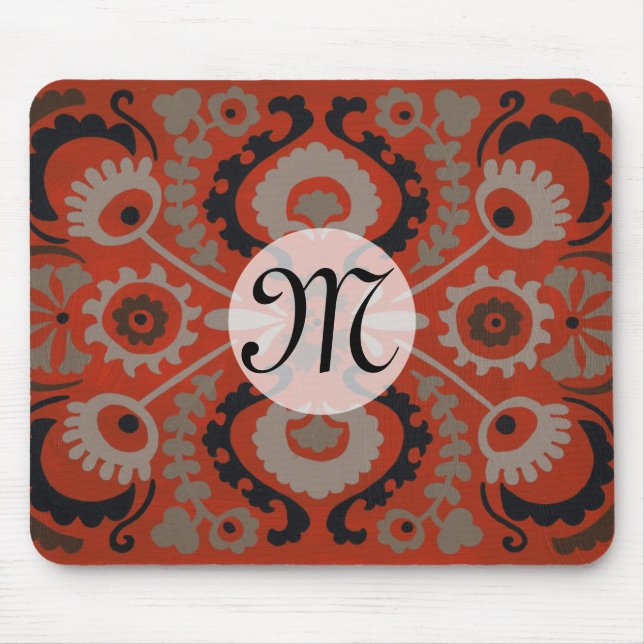 Tapis De Souris Monogramme | Cinnabar Suzani I (Devant)