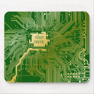 Tapis De Souris Monogramme Circuit Motherboard Electronique Chip T