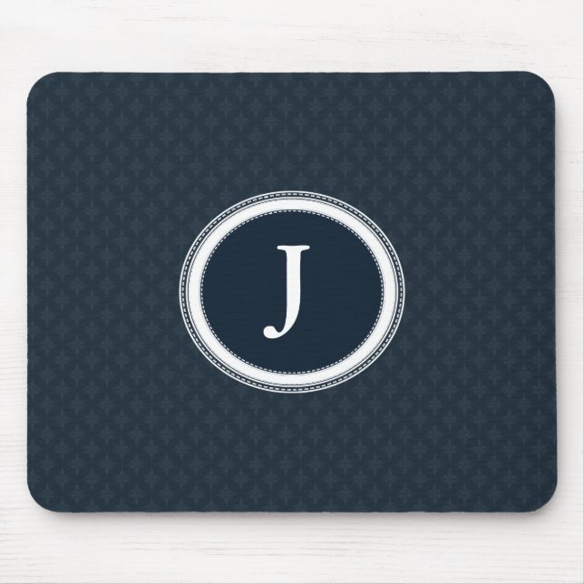 Tapis De Souris Monogramme classique profond de coutume de motif (Devant)