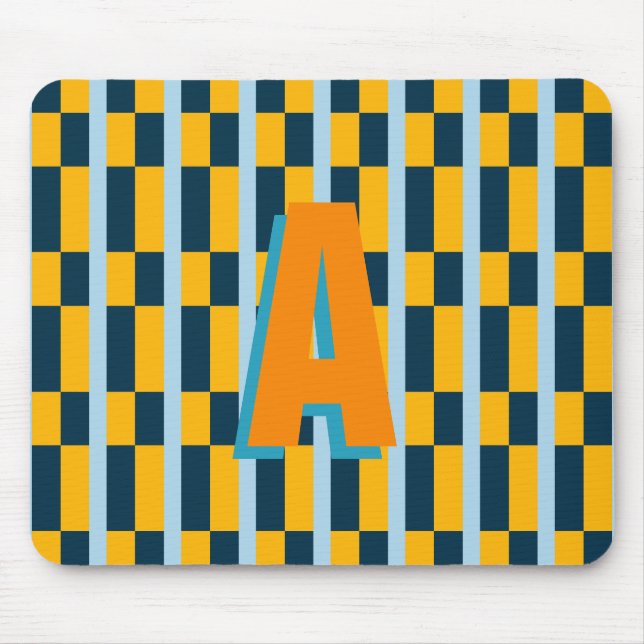 Tapis De Souris monogramme couleur plaid (Devant)