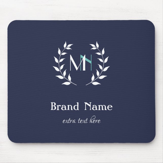 Tapis de souris Monogramme Couronne de Laurier Ble (Devant)