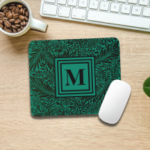 Monogramme de feuillage végétal Emerald Green