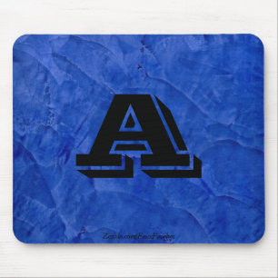 Tapis De Souris Monogramme de finition des faux bleus toscans