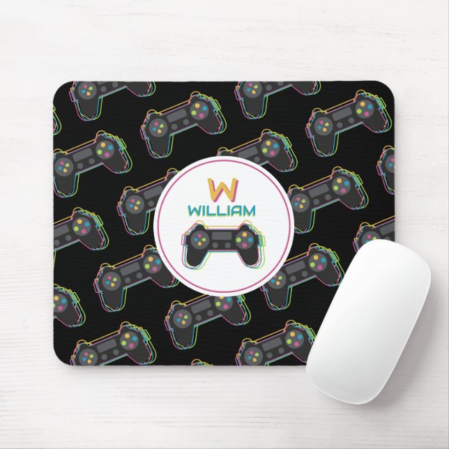 Tapis De Souris Monogramme de jeu vidéo pour adolescents gamers (Avec souris)