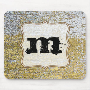 Tapis De Souris Monogramme de la souris d'or et d'argent
