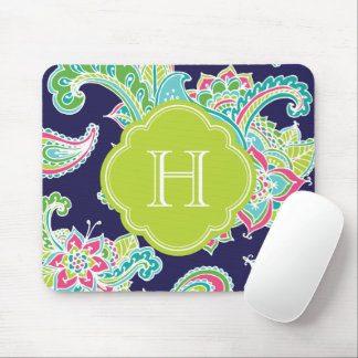 Tapis De Souris Monogramme de marguerite bohème coloré