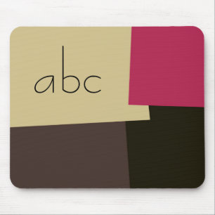 Tapis De Souris Monogramme de motif géométrique de couleur rétro m