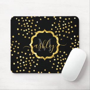 Tapis De Souris Monogramme de points de Parties scintillant d'or