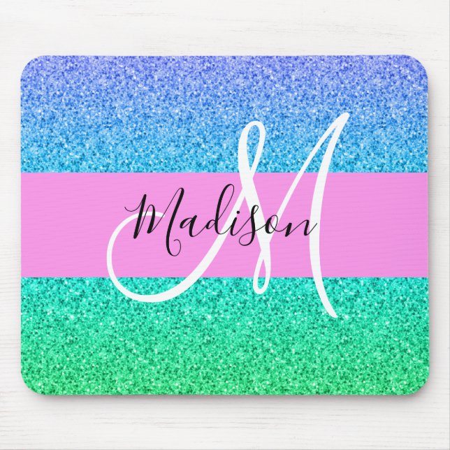 Tapis De Souris Monogramme de reflet de reflet de la Parties scint (Devant)