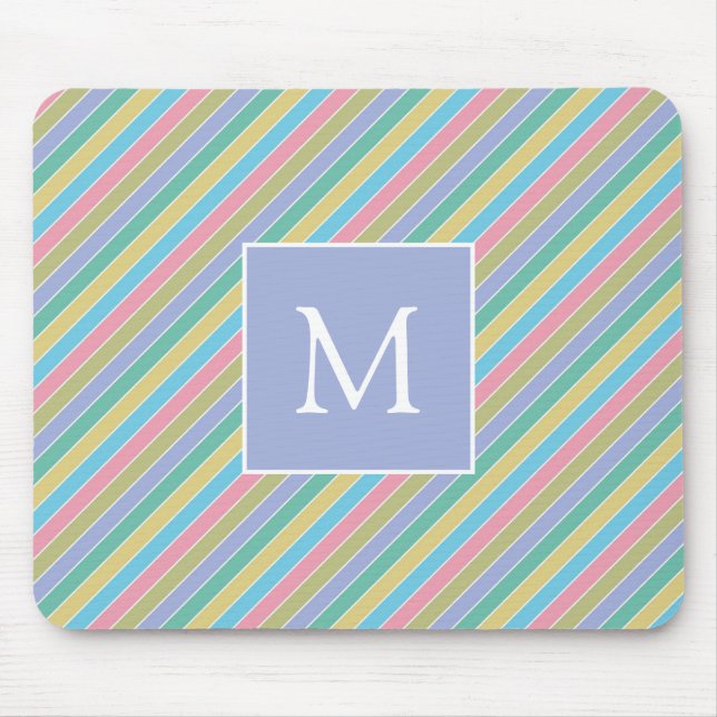 Tapis De Souris Monogramme Diagonal Diagonal cool Élégant (Devant)
