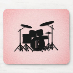 Tapis De Souris Monogramme Ensemble de musique Design rose