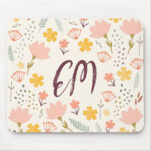Monogramme et citation de fleurs de saumons