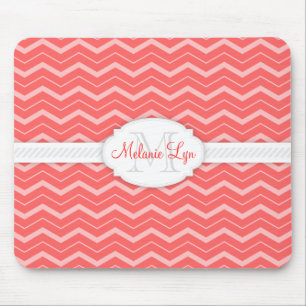 Tapis De Souris Monogramme et nom faits sur commande de Chevron
