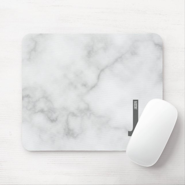 Tapis De Souris Monogramme et nom personnalisés gras modernes (Avec souris)