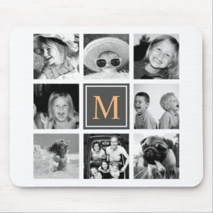 Tapis De Souris Monogramme fait sur commande de collage de photo
