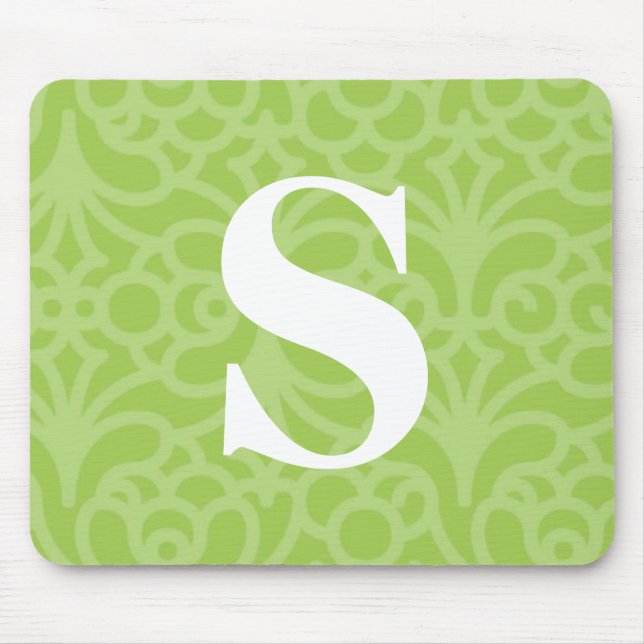 Tapis De Souris Monogramme floral fleuri - lettre S (Devant)