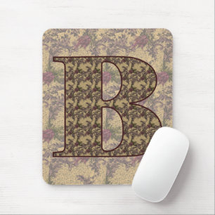 Tapis De Souris Monogramme floral initial B élégant