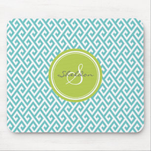 Tapis De Souris Monogramme géométrique de motif d'abrégé sur c