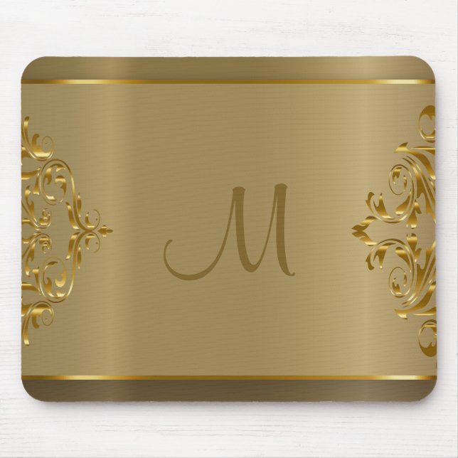 Tapis De Souris Monogramme Gold Orante Design (Devant)