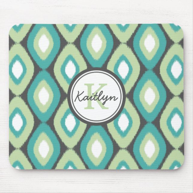Tapis De Souris Monogramme Ikat Diamonds Motif (Devant)