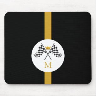 Tapis de souris monogramme initial drapeaux à dami