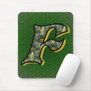 Tapis De Souris Monogramme Initial F Art floral Daisy