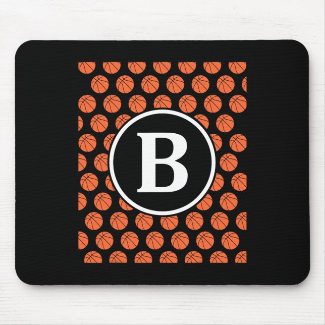 Tapis De Souris Monogramme Initiales Nom Lettre B Motif Sketll Spo (Devant)