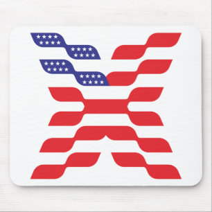 Tapis De Souris Monogramme Lettre X Drapeau USA