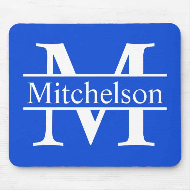 Tapis De Souris Monogramme LR Croix Bleue (Devant)