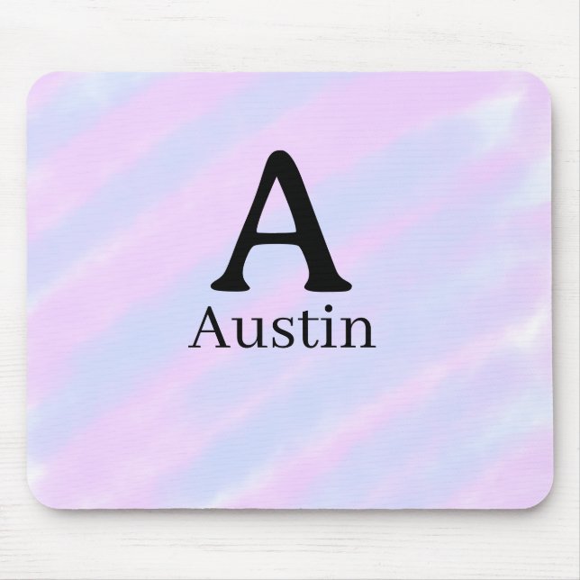 Tapis De Souris Monogramme majuscule masculine ajouter un nom past (Devant)