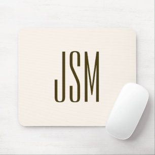 Tapis De Souris Monogramme, marque ou nom de l'entreprise Marron