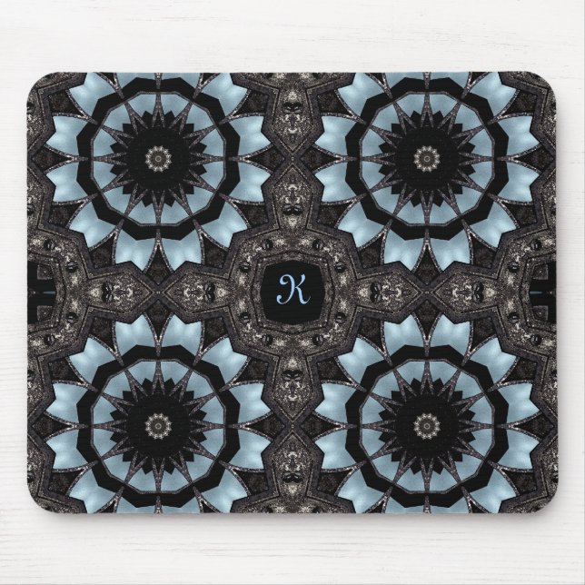 Tapis De Souris monogramme médiéval de kaléidoscope (Devant)