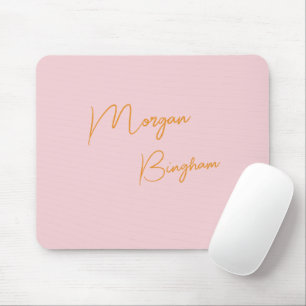 Tapis De Souris Monogramme minimaliste rose script