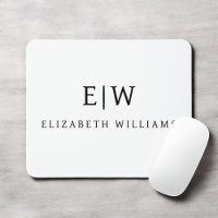 Monogramme moderne minimaliste noir et blanc