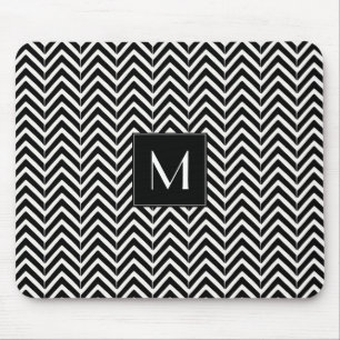 Tapis De Souris monogramme Motif Chevron Zig Zag