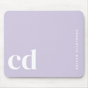 Tapis De Souris Monogramme mou violet clair initial